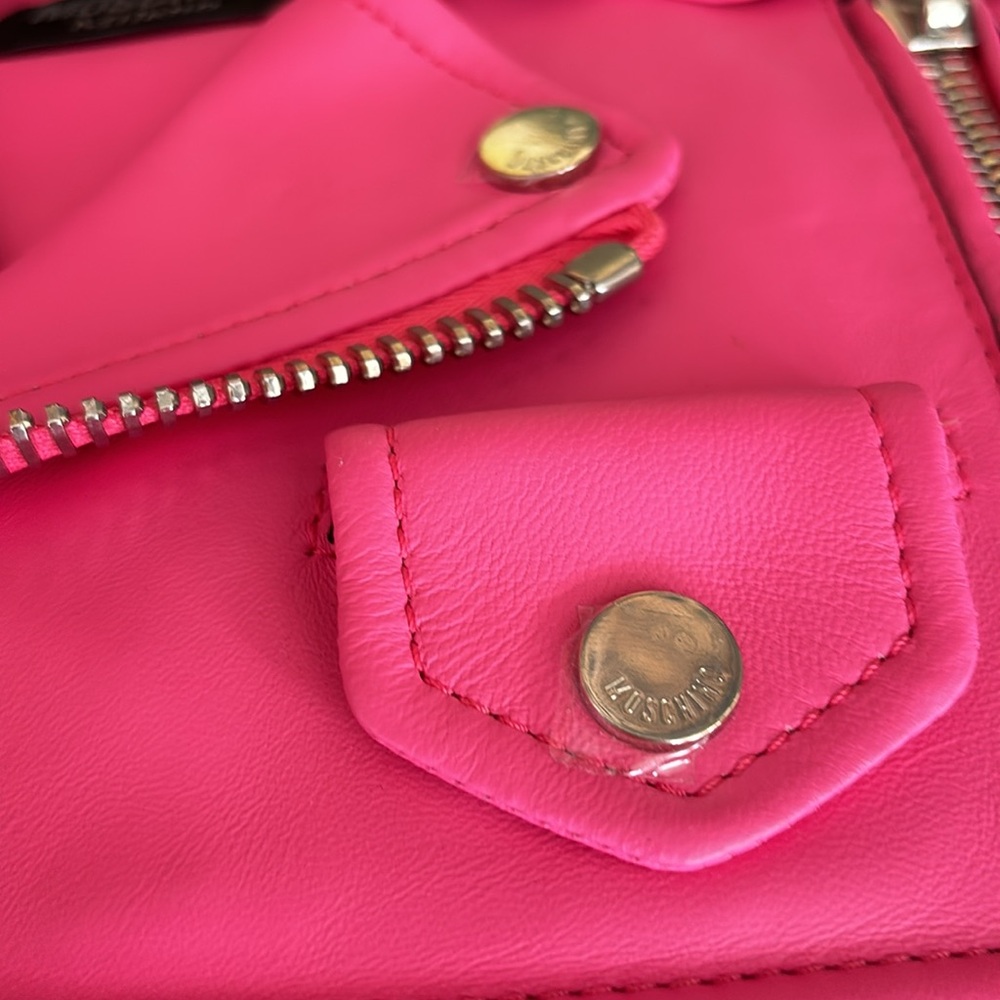 Moschino Couture 1 Milano Barbie Pink Biker Jacket Bag - never Used - Picture 10 of 16